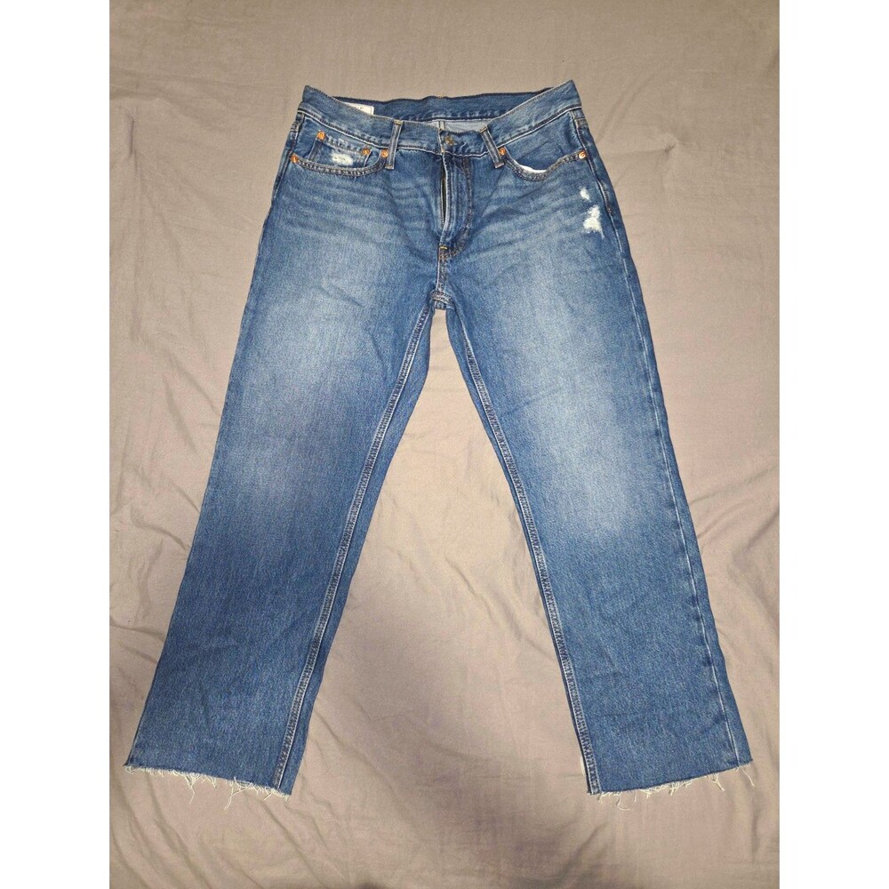 Gap Women's Mid Rise Boy Jeans - Medium Wash Denim (Size 8 )